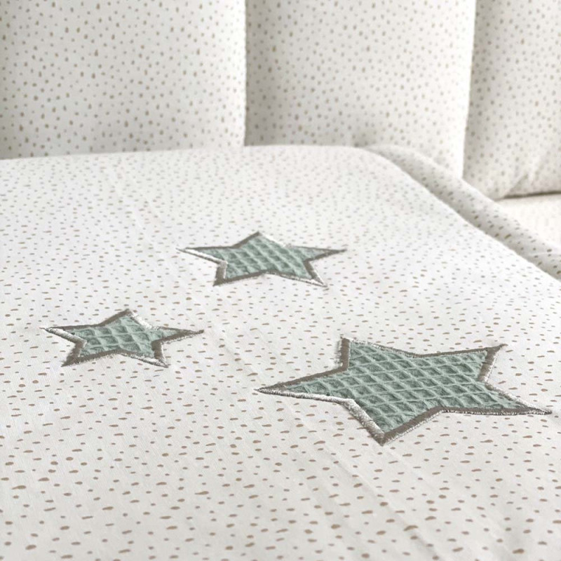 Плед Msonya конверт Stars поплін/вафля м'ята