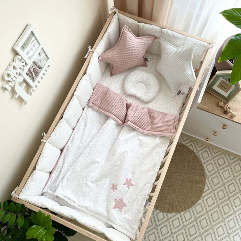 Плед Msonya конверт Stars поплін/вафля пудра