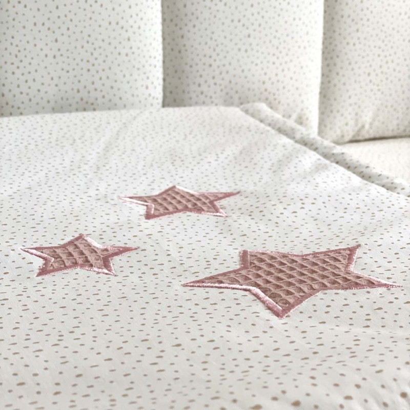 Плед Msonya конверт Stars поплін/вафля пудра