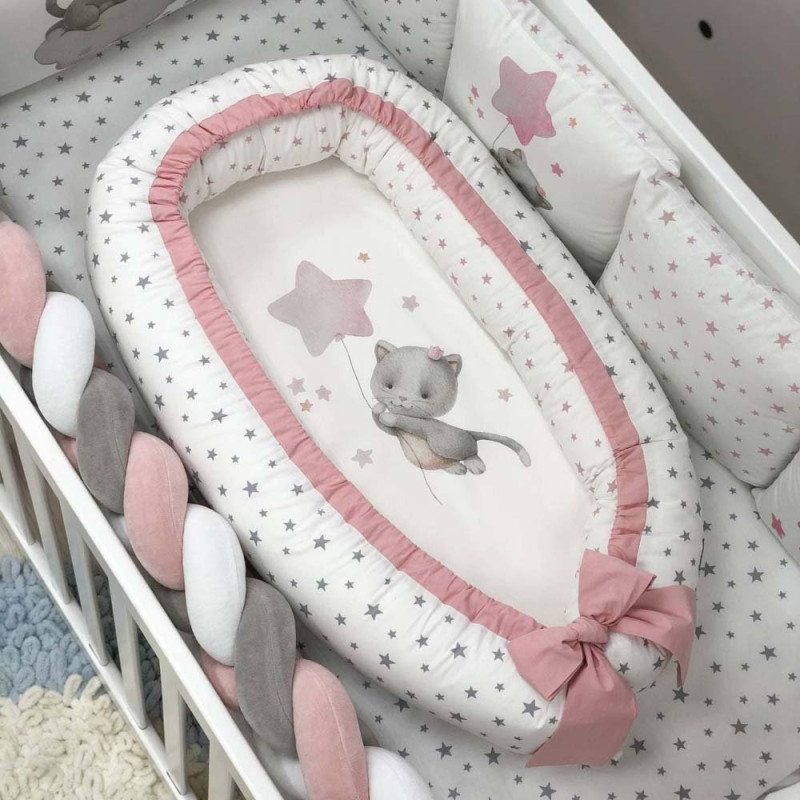 Постільна білизна Msonya Комплект Колекція №6, 4 елементи малюки-кошенята / пудра