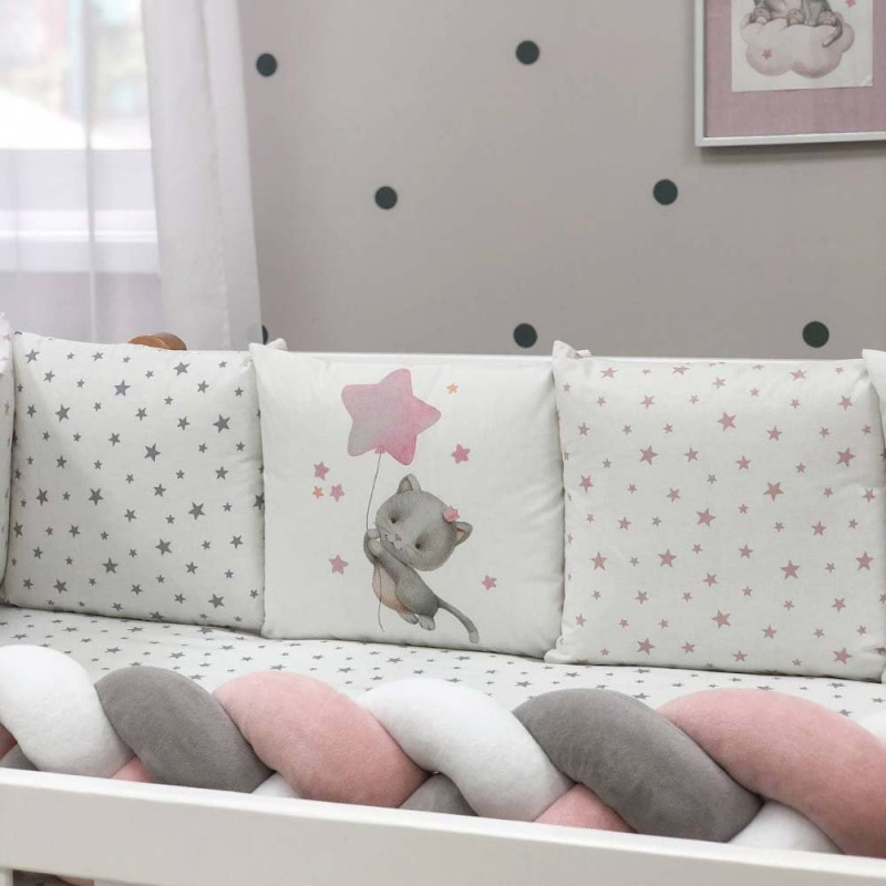 Постільна білизна Msonya Комплект Колекція №6, 4 елементи малюки-кошенята / пудра