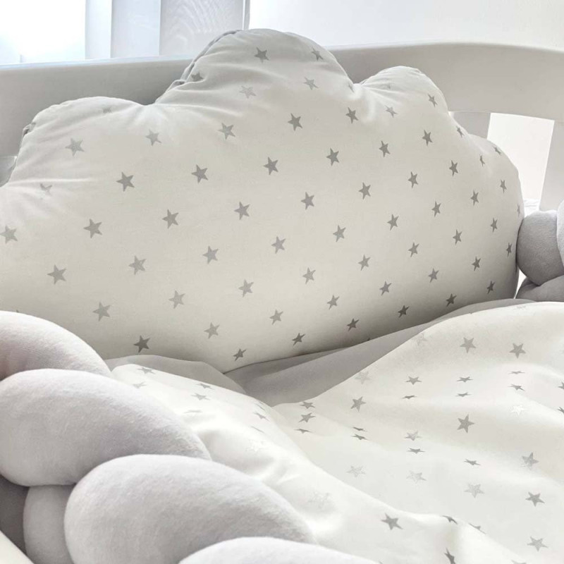 Постільна білизна Msonya комплект Колекція №7, 4 елементи сірий з хмаринками