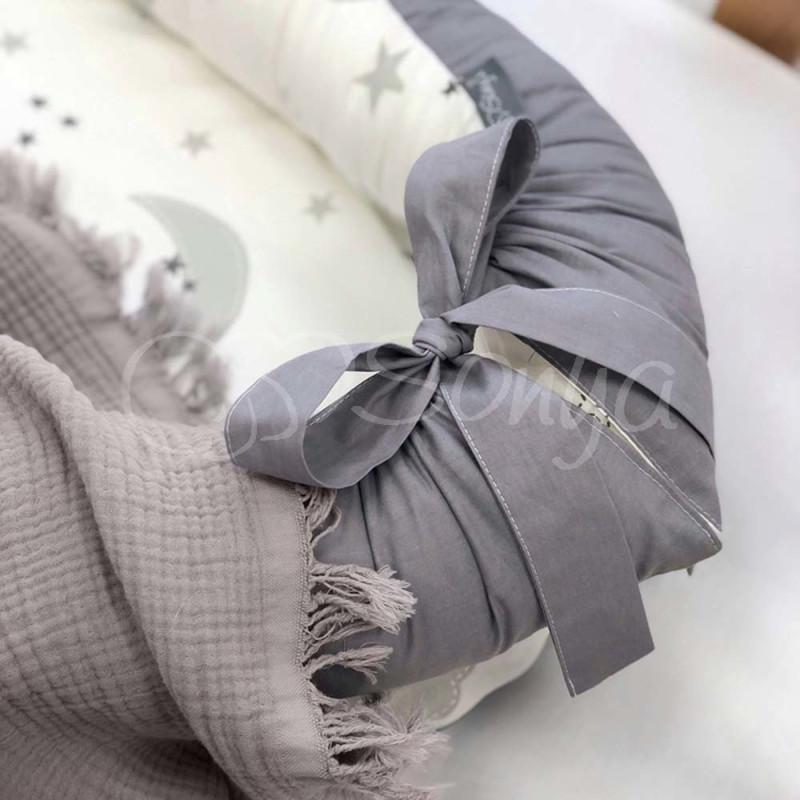 Кокон Msonya Premium хмари сірі з місяцем