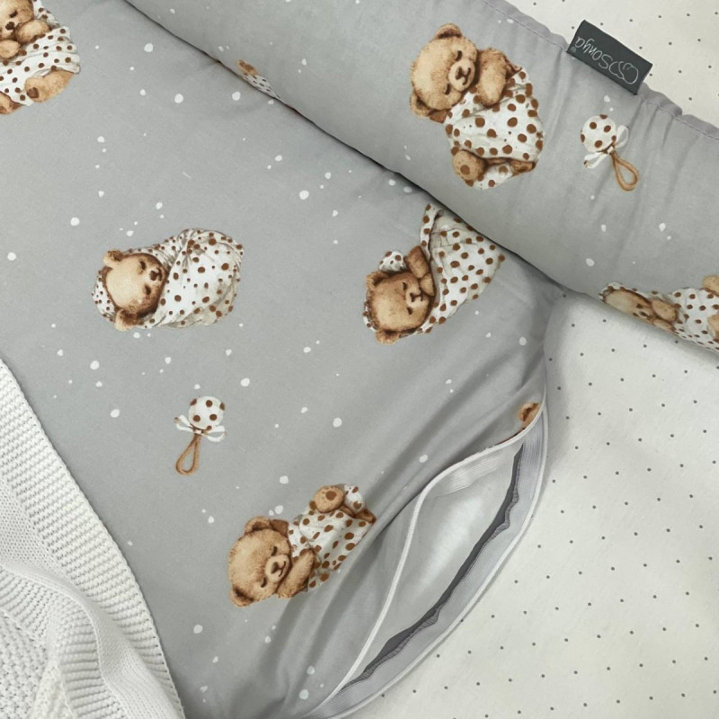 Ковдра Msonya Ведмедик у ковдрі на сірому