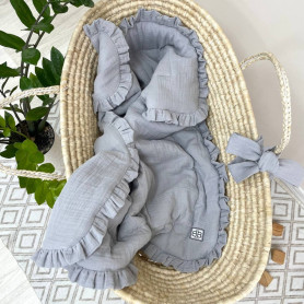 Плед Msonya конверт муслін з рюшем сірий