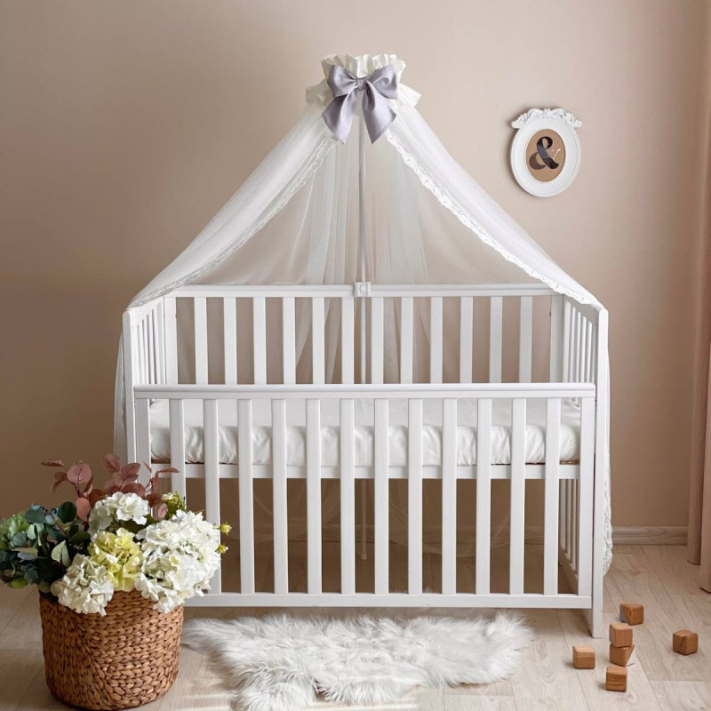 Балдахін Msonya Classic з мереживом сірий