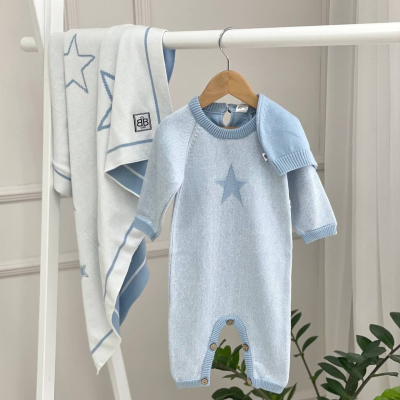 Чоловічки Msonya Костюм Зірка шапочка 39 біла + 56 блакитний