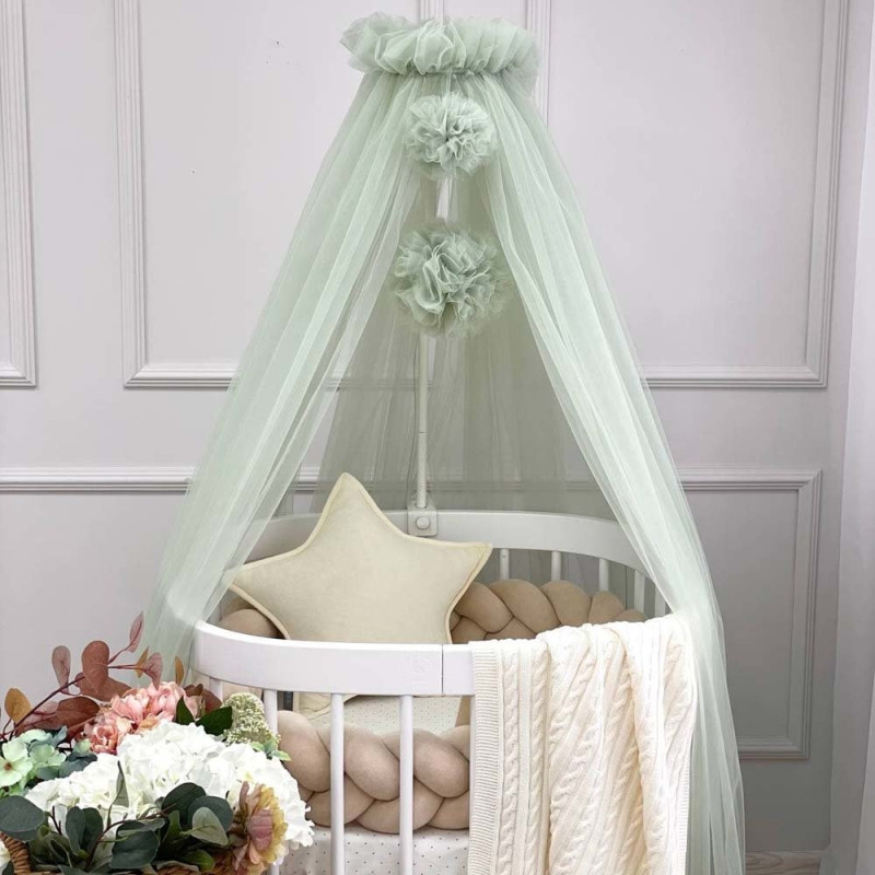 Балдахін Msonya з помпонами олива