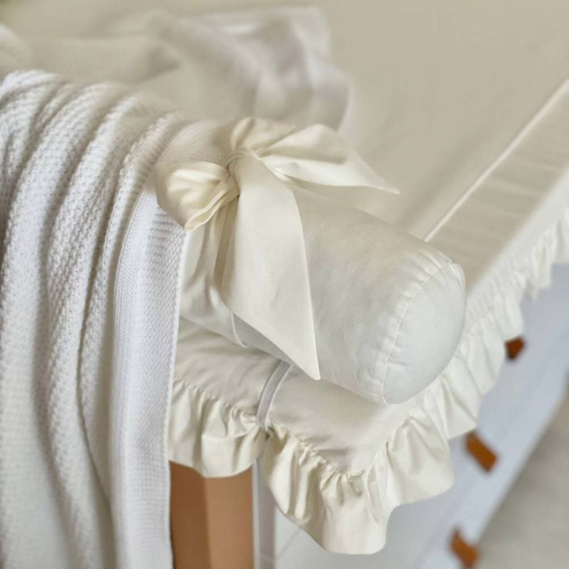 Сповивальний матрац Msonya Chic поплін з рюшем 60 х 80 см Молочний