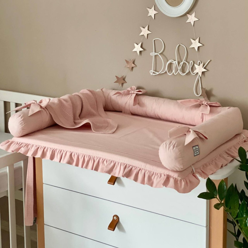 Сповивальний матрац Msonya поплін з рюшем пудра