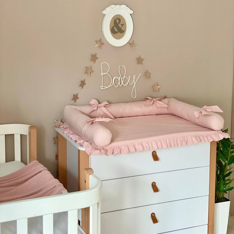 Сповивальний матрац Msonya поплін з рюшем пудра