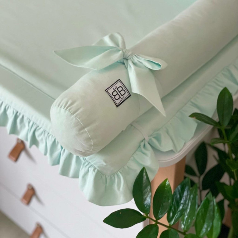 Сповивальний матрац Msonya Chic поплін з рюшем 60 х 80 см Світла м'ята