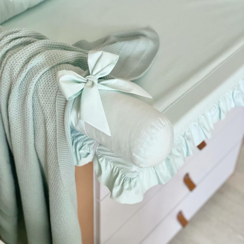 Сповивальний матрац Msonya Chic поплін з рюшем 60 х 80 см Світла м'ята