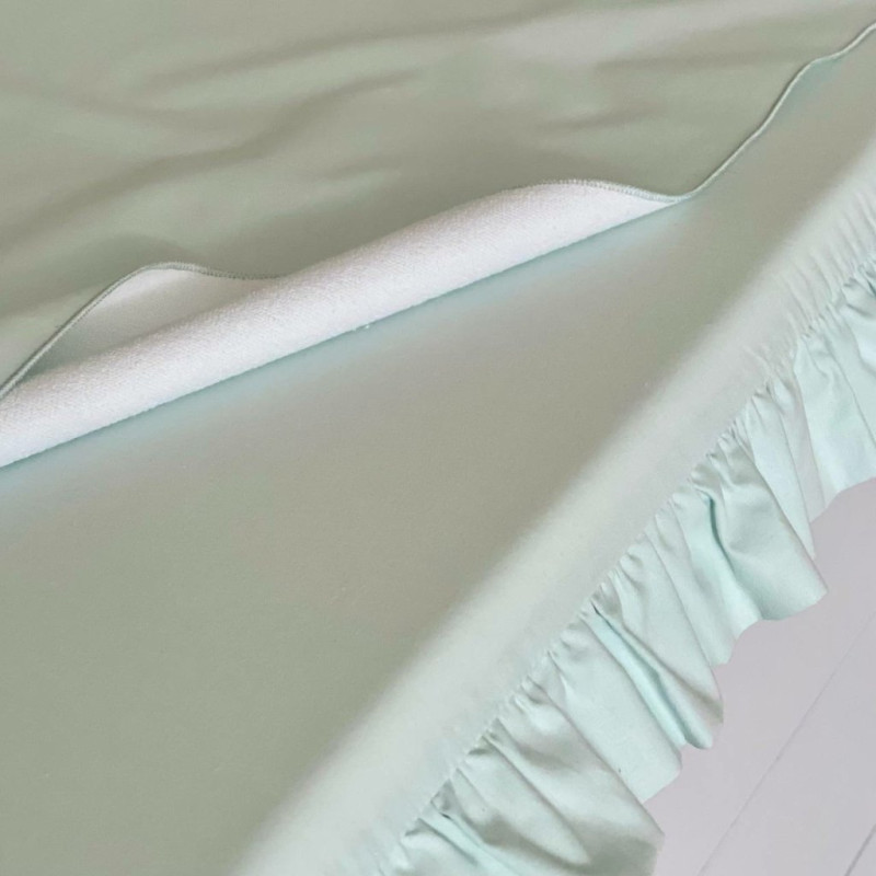 Сповивальний матрац Msonya Chic поплін з рюшем 60 х 80 см Світла м'ята