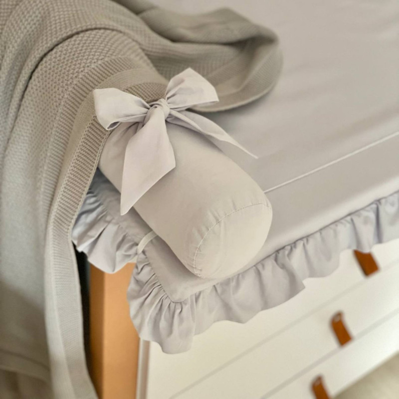 Сповивальний матрац Msonya поплін з рюшем срібло