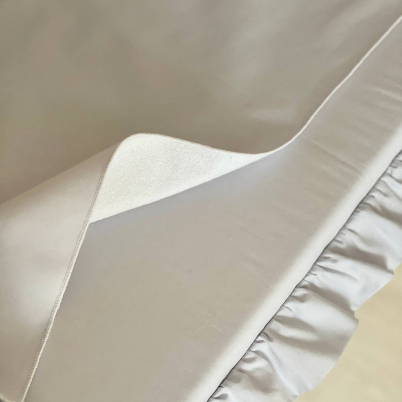 Сповивальний матрац Msonya поплін з рюшем срібло