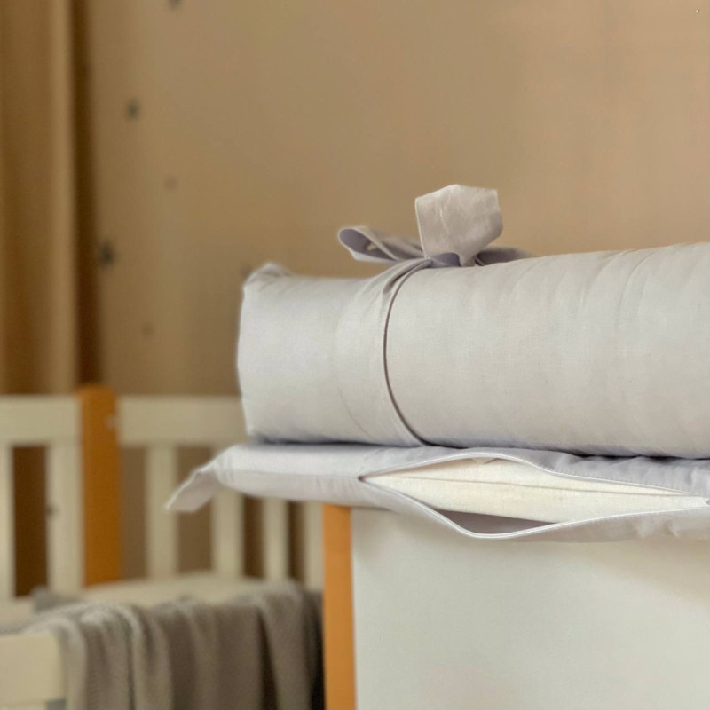 Сповивальний матрац Msonya поплін з рюшем срібло