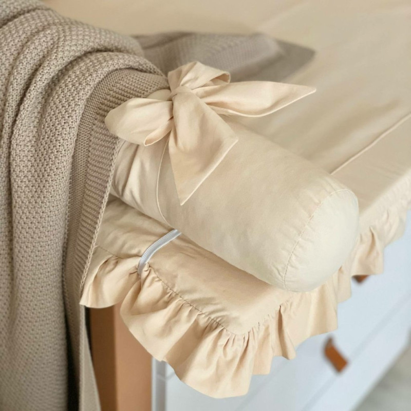 Сповивальний матрац Msonya Chic поплін з рюшем 60 х 80 см Бежевий