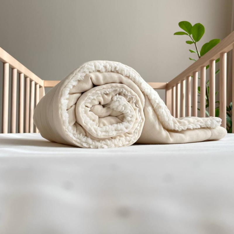 Плед Msonya колекція №10 хутро/муслін крем