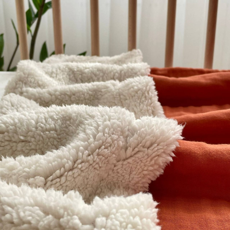 Плед Msonya колекція №10 хутро/муслін теракот