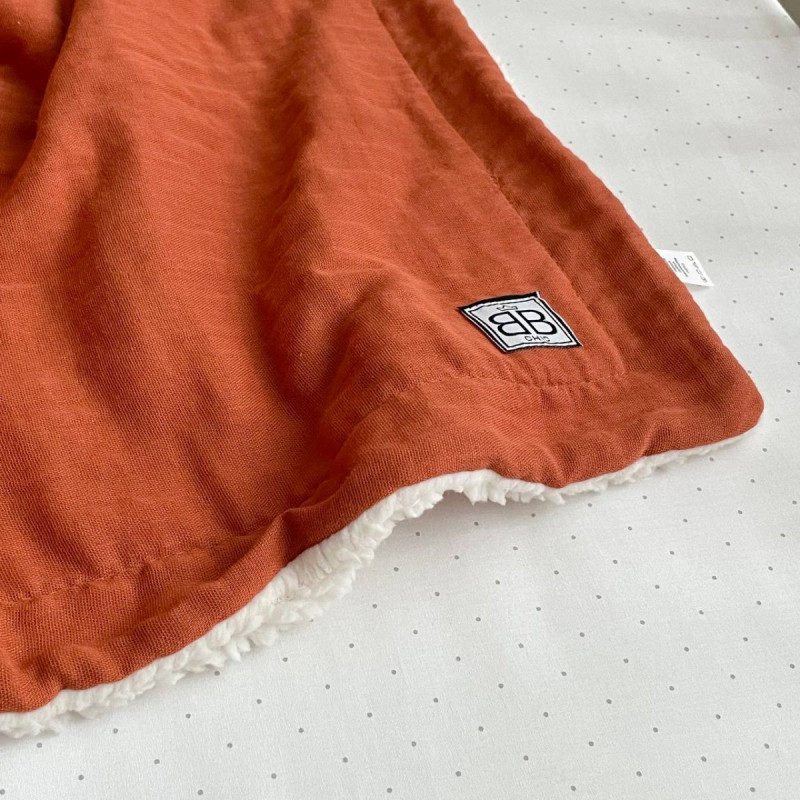 Плед Msonya колекція №10 хутро/муслін теракот