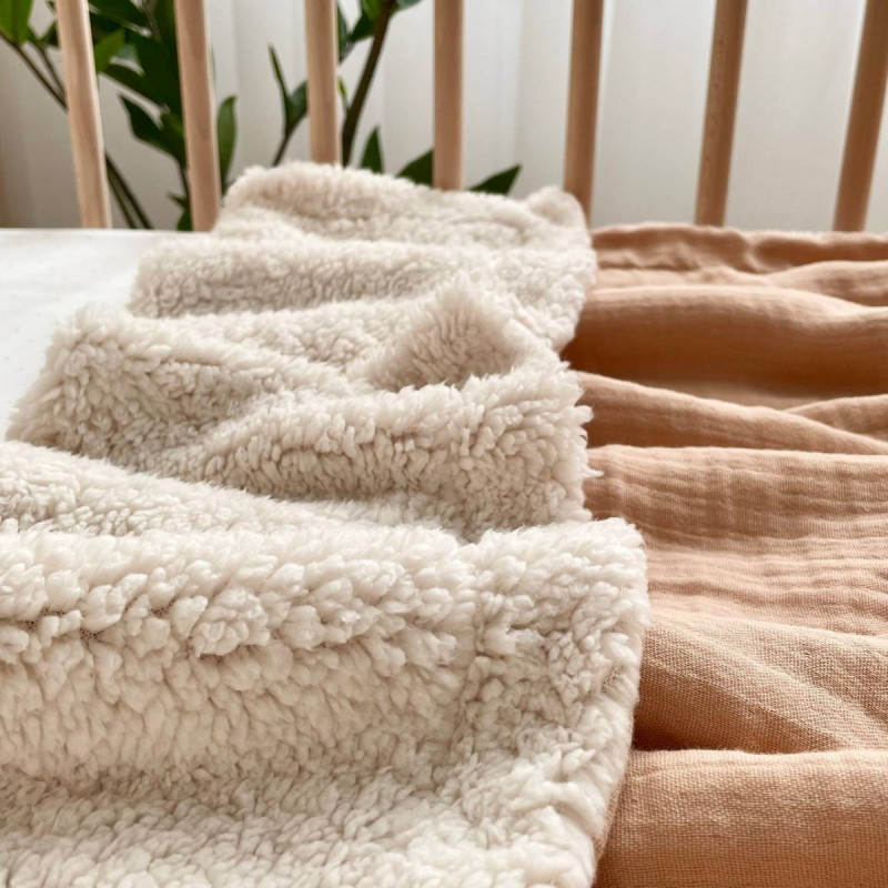 Плед Msonya колекція №10 хутро/муслін бежевий