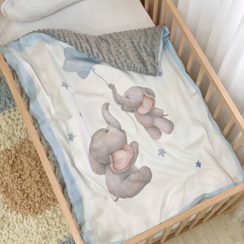 Плед Msonya конверт колекція №6 Малюки слоники блакитний