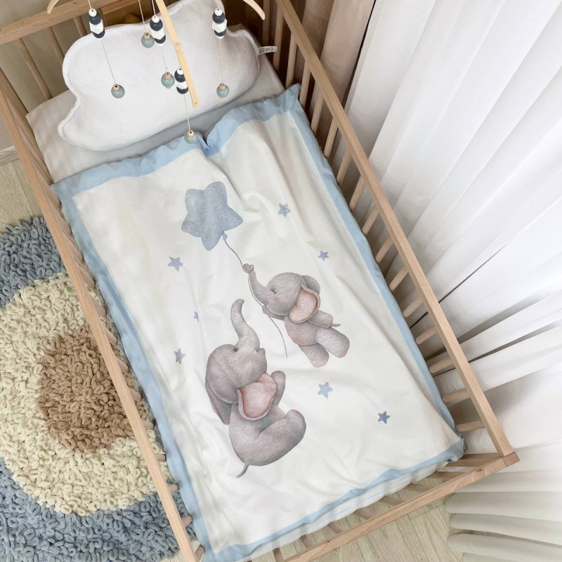 Плед Msonya конверт колекція №6 Малюки слоники блакитний