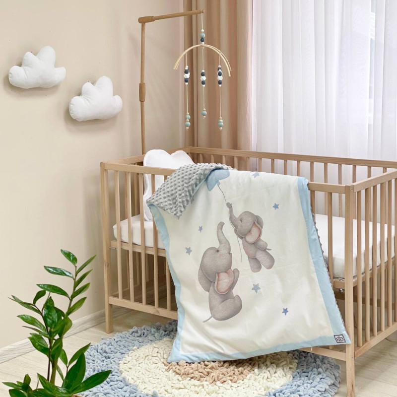 Плед Msonya конверт колекція №6 Малюки слоники блакитний