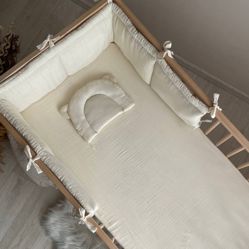 Постільна білизна Msonya Бортики муслін ВВ №10 на 2 сторони крем