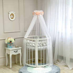 Балдахін Msonya Akvarel білий з персиковим шарфиком