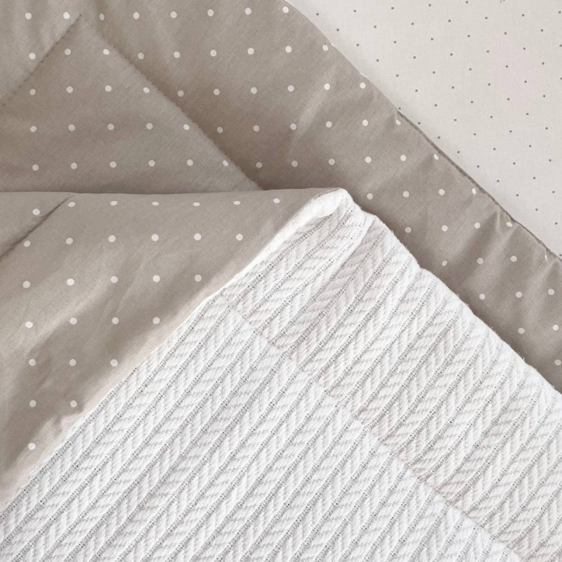 Плед Msonya утеплений поплін Горох на сірому