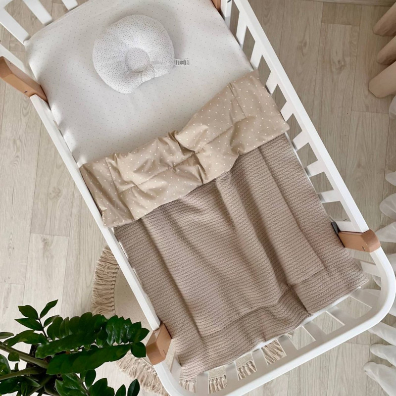 Плед Msonya утеплений поплін Горох на бежевому