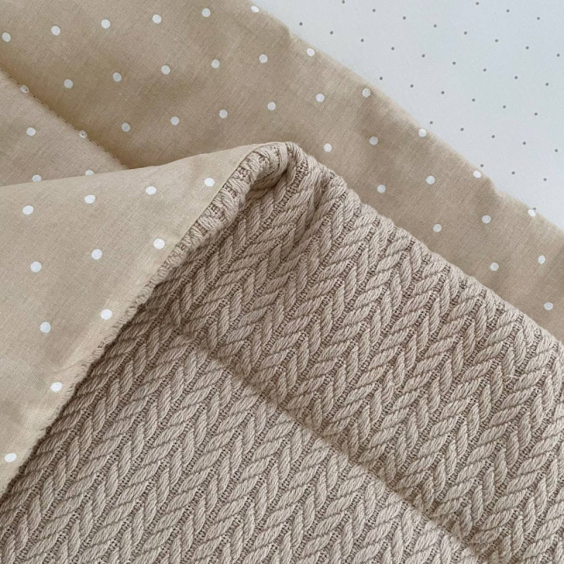 Плед Msonya утеплений поплін Горох на бежевому