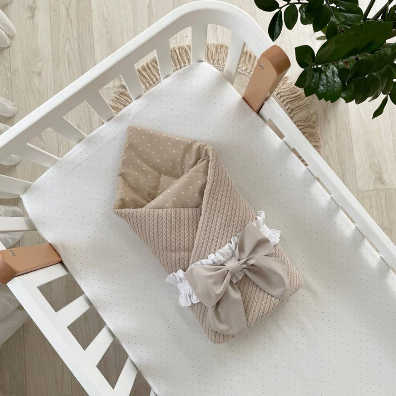 Плед Msonya утеплений поплін Горох на бежевому