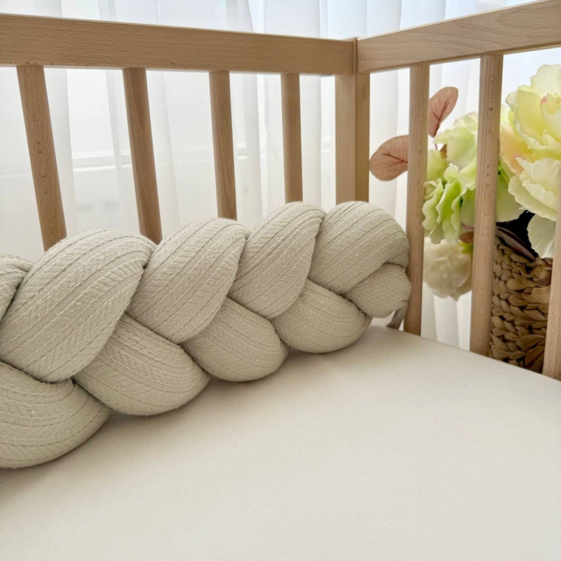 Постільна білизна Msonya Бортик у ліжко Бортик-коса унісекс Латте Стандарт/Овал