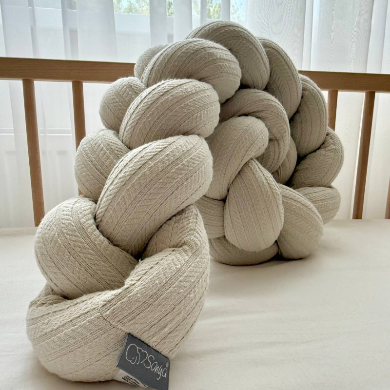 Постільна білизна Msonya Бортик у ліжко Бортик-коса унісекс Латте Стандарт/Овал