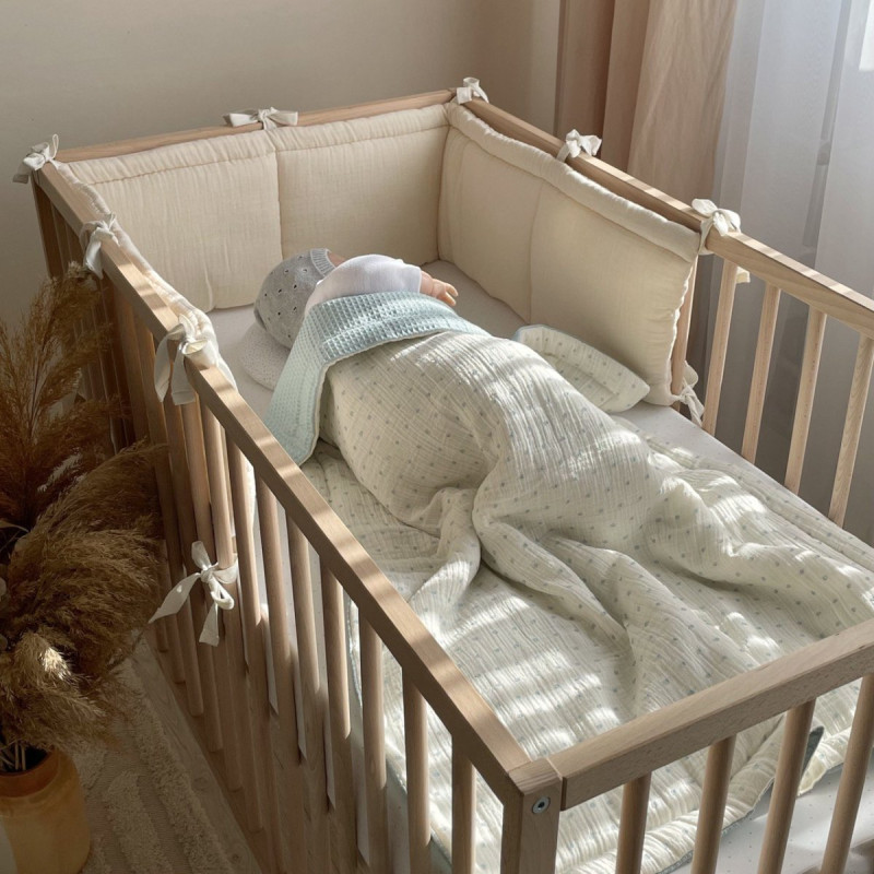 Плед Msonya муслін/вафля Горох м'ята