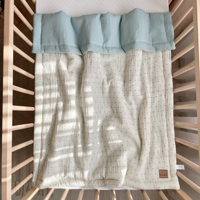 Плед Msonya муслін/вафля Горох м'ята