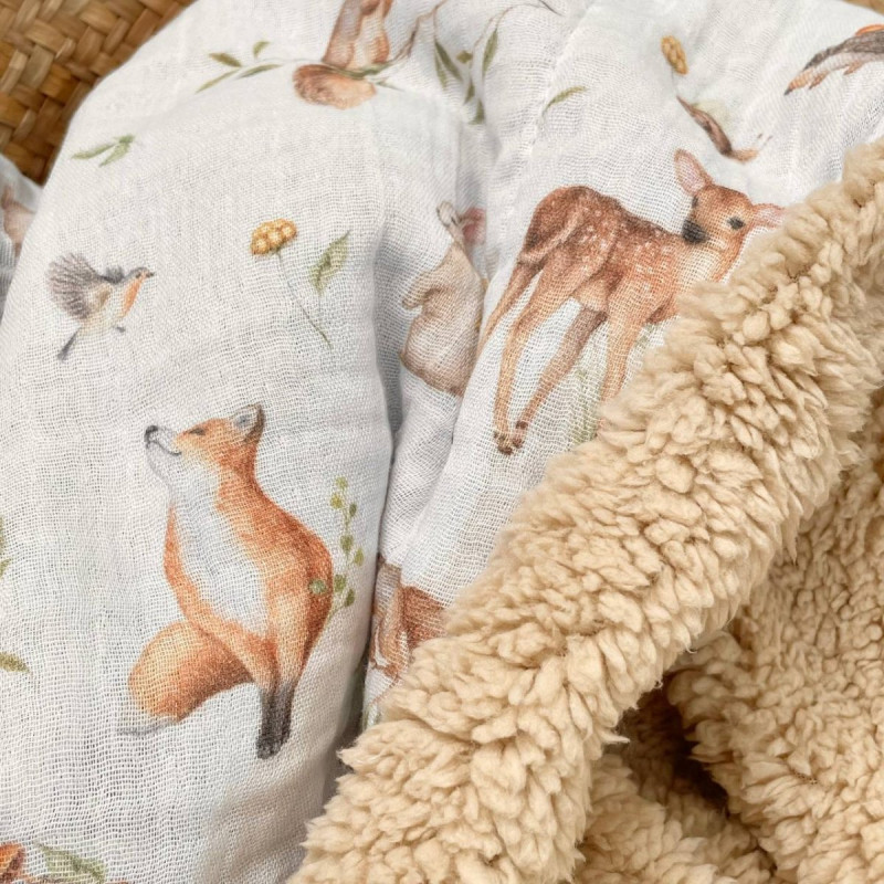 Плед Msonya муслін/хутро Лісові звірі