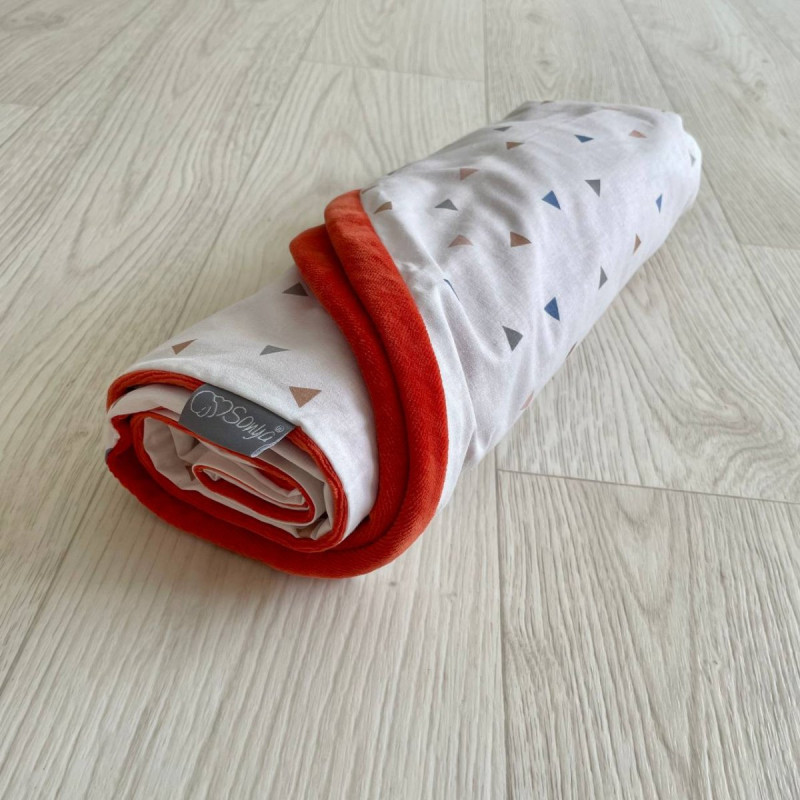 Подушка Msonya Чохол подушки Трикутники теракот