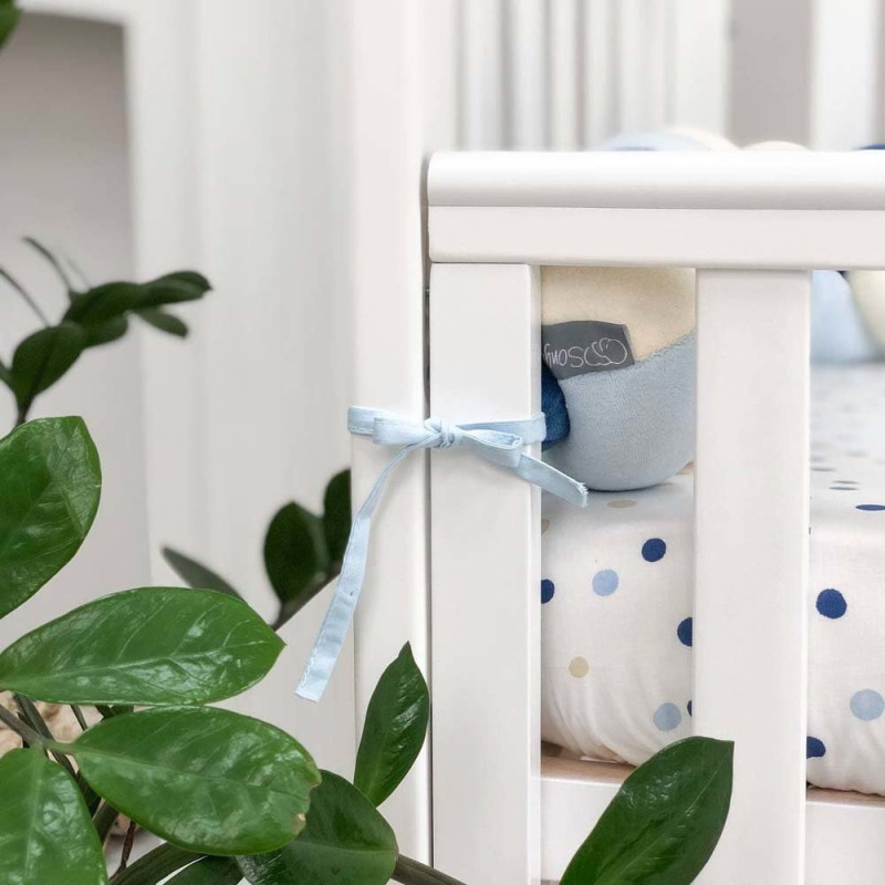 Бортик Msonya Коса 120 см молочний/блакитний/джинс