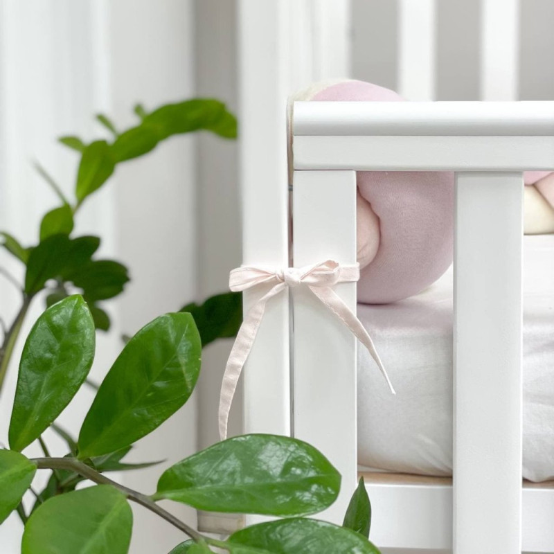 Бортик Msonya Коса 120 см молочний/персик/рожевий