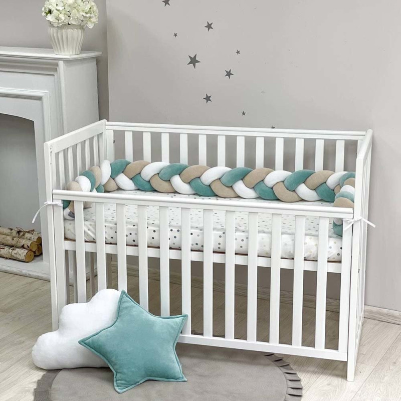 Бортик Msonya Коса 120 см білий/бежевий/м'ята темна