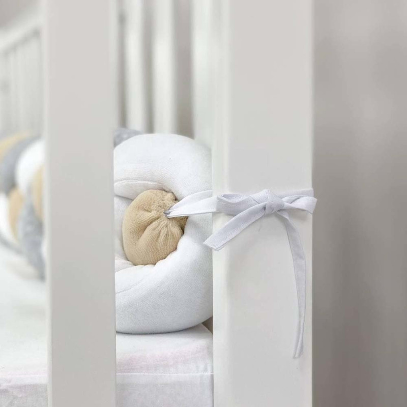 Бортик Msonya Коса 120 см білий/сірий/гірчиця