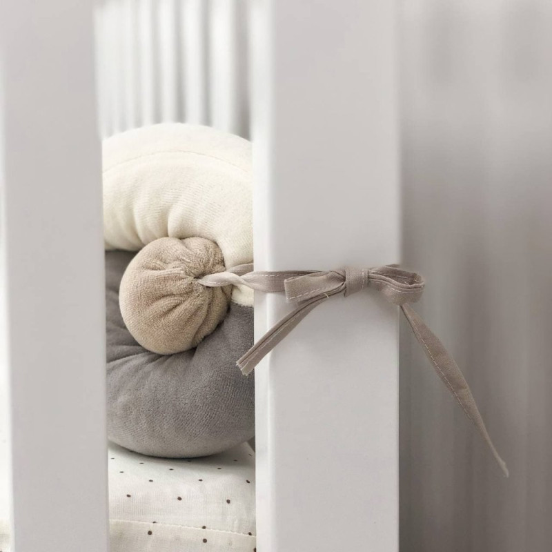 Бортик Msonya Коса 120 см бежевий/молочний/сірий