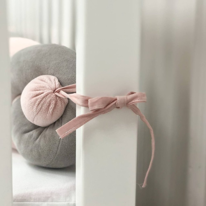 Бортик Msonya Коса 120 см сірий/пудра/персик