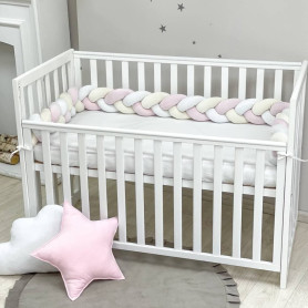 Бортик Msonya Коса 180 см білий/молочний/рожевий