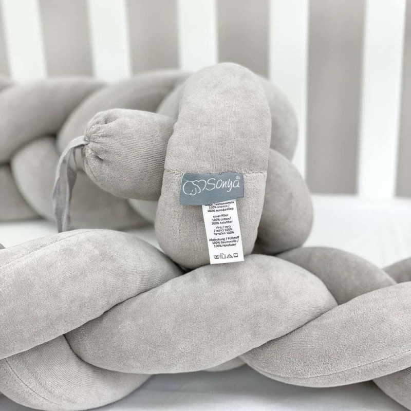 Бортик Msonya Коса 360 см сірий