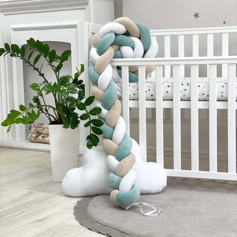 Бортик Msonya Коса 360 см білий/бежевий/м'ята темна